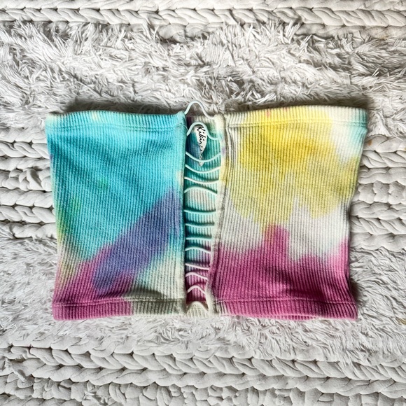 Dolls Kill Medium Rainbow Tie-Dye Tube Top Festival Dyed Colorful - Picture 3 of 7